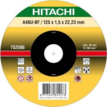 Диск отрезной по нержавеющей стали 230х22,2x1,9 Hitachi 752508 (Япония) - фото