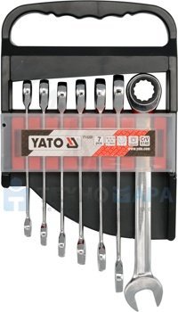Набор комбинированных ключей с храповиком из 7 предметов Yato YT-0208 (Польша) - фото