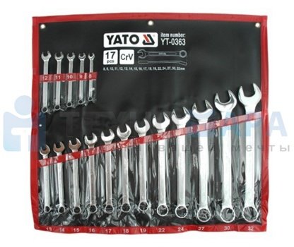 Набор комбинированных ключей из 17 предметов Yato YT-0363 (Польша) - фото