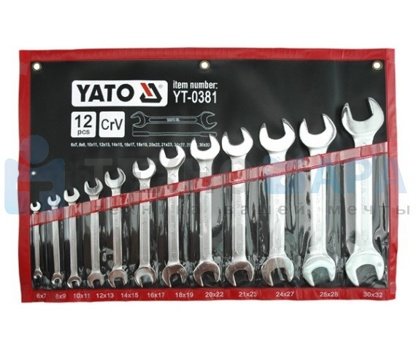 Набор рожковых ключей из 12 предметов Yato YT-0381 (Польша) - фото